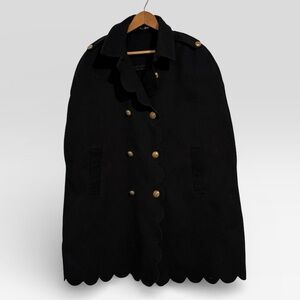 SHEIN Black Cape with Gold Buttons